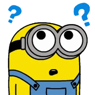🍋 Minion Despicable Me Minion, Ich Einfach Unverbesserlich, Cartoon, Fragezeichen, animiert, Figur telegram sticker