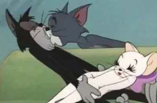 😘 Tom Tom and Jerry cartone animato, gatto, topo, bacio telegram sticker