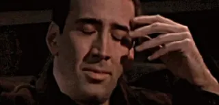 🍄 Nicolas Cage acteur, mème, célébrité, facepalm, déception telegram sticker
