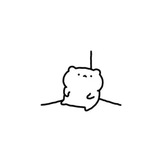 ⛱ animale, orso, cartone animato, carino, semplice, minimalista, illustrazione telegram sticker