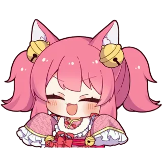 ☺️ anime, cat girl, cute, kawaii, pink, cartoon, character telegram sticker