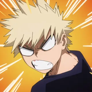 💥 Katsuki Bakugo My Hero Academia Anime, Katsuki Bakugo, My Hero Academia, Marah, Karakter, Manga whatsapp sticker