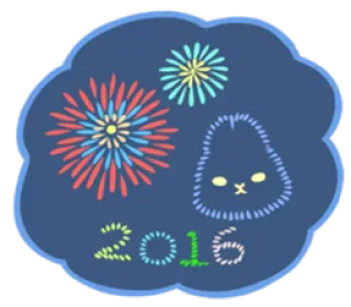 🐰 2016 kembang api, perayaan, tahun, hewan, stiker telegram sticker