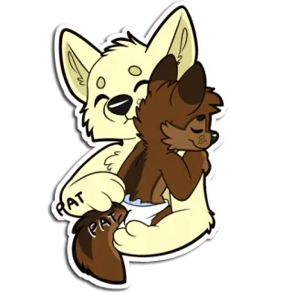 🥰 PAT PAT furry, hug, cute, affectionate, anthropomorphic, patting telegram sticker