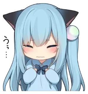 😢 アニメ, ちび, かわいい, 可愛い, 猫耳, 泣き telegram sticker