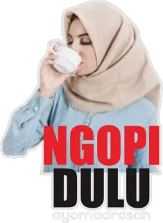 ☕️ NGOPI DLU kawa, napój, hidżab, kobieta, napój telegram sticker
