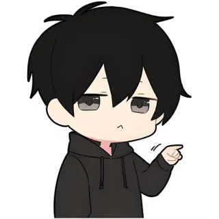 👈 anime, chibi, character, cute, boy, cartoon, pointing telegram sticker