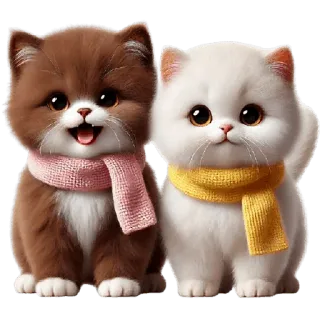 😀 gato, gatinho, fofo, animal, cachecol, kawaii telegram sticker