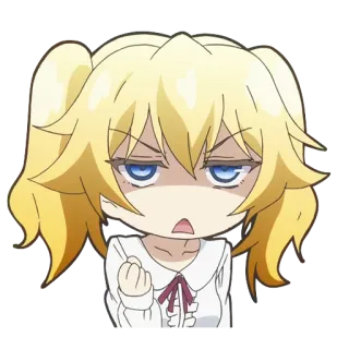 😠 anime, cartoon, girl, blonde, pout, angry, chibi telegram sticker