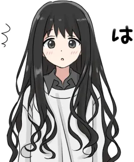 😦 は Anime, Fille, Sticker, Japonais whatsapp sticker