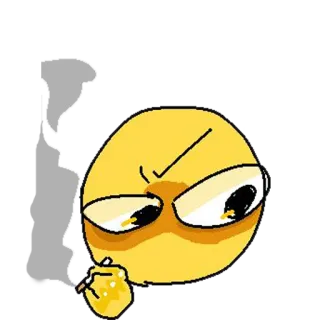 🚬 emoji, thinking, pondering, yellow, face, expression telegram sticker