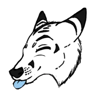 😋 Tier, Hund, Wolf, Aufkleber, Cartoon, Illustration telegram sticker