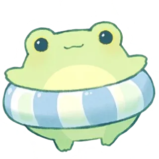🛁 Frosch, Tier, niedlich, Schwimmring, Cartoon, grün whatsapp sticker