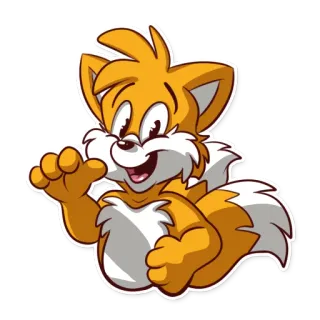 👍 Tails Sonic the Hedgehog cartoon, fox, animal, friendly, character, Tails, Sonic telegram sticker