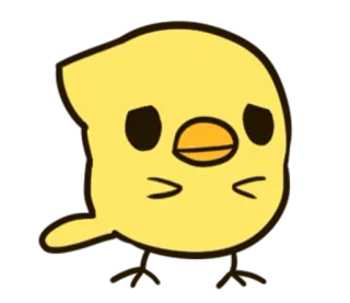😕 poulet, poussin, mignon, dessin animé, jaune, oiseau, animal whatsapp sticker