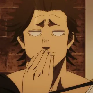 ☘️ Yami Sukehiro Black Clover Anime, Charakter, Ausdruck, Gähnen, Müde, Black Clover whatsapp sticker