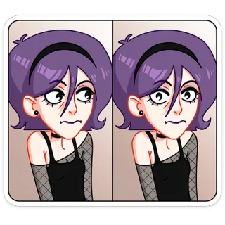 👀 Cartoon, Mädchen, Emo, Goth, Porträt, Frau, Sticker telegram sticker