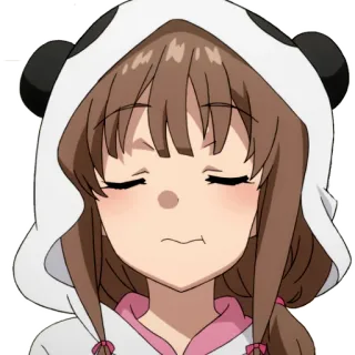 😤 动漫, 女孩, 熊猫, 帽衫, 可爱, 卡通 telegram sticker