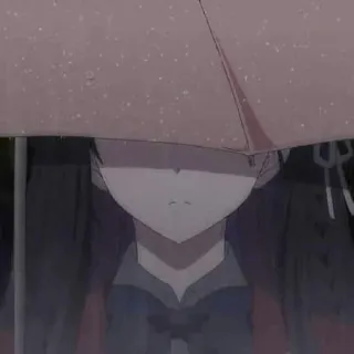 ⭐ Anime, Hujan, Payung, Gadis, Sedih, Melankolis, Potret telegram sticker