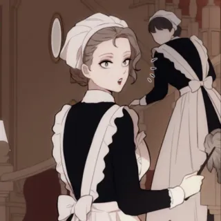 🪔 Maid, Anime, Frau, Dienstmädchen, Cartoon, Uniform, Haushälterin telegram sticker