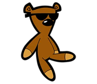 😎 ours, dessin animé, animal, lunettes de soleil telegram sticker