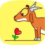 💔 goat, heart, flower, animal, cartoon, love telegram sticker