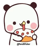 🕺 @FarsiSticker Panda, Bolo, Aniversário, Vela, Fofo, Kawaii telegram sticker