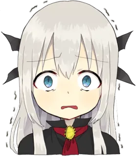 😳 Anime, Cartone animato, Carino, Spaventato, Personaggio, Manga, Reazione, Espressione whatsapp sticker