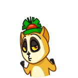 🤯 lemure, cartone animato, animale, cappello, carino telegram sticker
