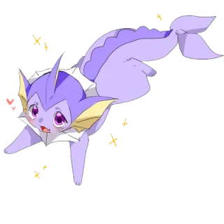 ⭐ Vaporeon Pokemon pokemon, vaporeon, mignon, animé, paillettes telegram sticker
