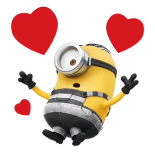 ❤ Minion cartoon, minion, love, hearts telegram sticker