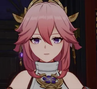 🌸 Yae Miko Genshin Impact アニメ, ビデオゲーム, キャラクター, ピンク髪, 原神, 八重神子 whatsapp sticker