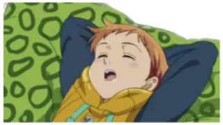 😴 King Seven Deadly Sins อนิเมะ, ง่วง, ขี้เกียจ, ตัวละคร, นอนหลับ telegram sticker