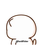 😕 @FarsiSticker Cartoon, Minimalistisch, Lijntekening, Wit whatsapp sticker