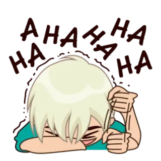 🤣 HAHAHA HA HA cartoon, gelach, grappig, emoji, uitdrukking whatsapp sticker