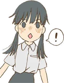 ❗ Anime, Fille, Écolière, Surprise, Exclamation, Dessin animé whatsapp sticker