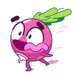 🏃 Cartoon, Gemüse, Radieschen, Animation, Aufkleber, Lustig, Süß telegram sticker