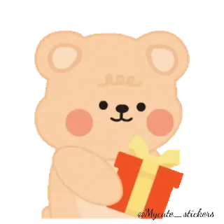 🐻 Mycut niedźwiedź, słodki, kreskówka, prezent, ilustracja, naklejka, kawaii telegram sticker