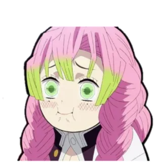 😂 Mitsuri Kanroji Demon Slayer Anime, Demon Slayer, Mitsuri Kanroji, Pegatina, Lindo, Manga whatsapp sticker