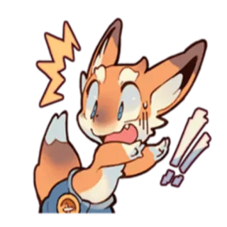 ‼️ vos, dier, cartoon, geschrokken, bang, uitdrukking, schattig telegram sticker