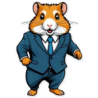 😯 criceto, abito, affari, animale, cartone animato, cravatta telegram sticker
