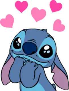 😍 Stitch Lilo & Stitch ดิสนีย์, การ์ตูน, สติทช์, น่ารัก, หัวใจ, ความรัก telegram sticker