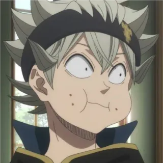 🙂 Asta Black Clover 애니, 만화, 웃긴, 귀여운, 아스타, 블랙 클로버 whatsapp sticker