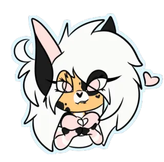 😘 dessin animé, autocollant, mignon, animal, anthropomorphe, coeur, animal de dessin animé telegram sticker