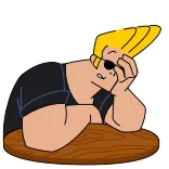 🤦‍♂️ Johnny Bravo dessin animé, lunettes de soleil, personnage, animation, blonde whatsapp sticker
