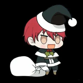 🎅 Noël, Père Noël, Chibi, Fêtes, Festif, Anime whatsapp sticker