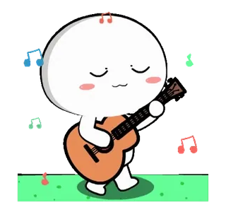 🎸 Dessin animé, Musique, Guitare, Personnage, Mignon telegram sticker