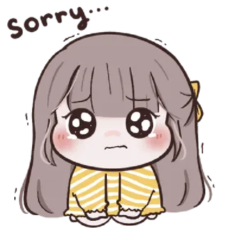 🍥 Sorry... извинение, милый, грустный, плачущий, мультфильм, прости whatsapp sticker