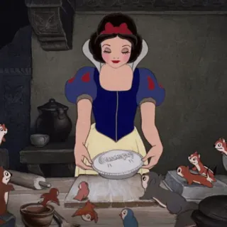 ⛄️ Snow White Custange 디즈니, 파이, 귀여운, 동물, 베이킹, 달콤한 telegram sticker