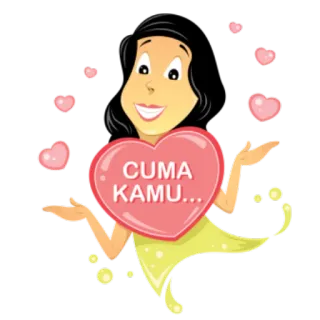 😍 CUMA KAMU... 漫画, 愛, ハート, 女性, 愛情 telegram sticker